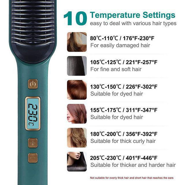 Comb Hair Straightener with Temperature Display