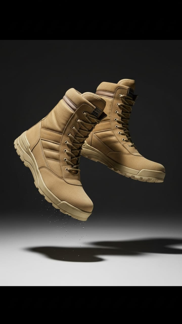 Mens Long Army Boots, Black Swat