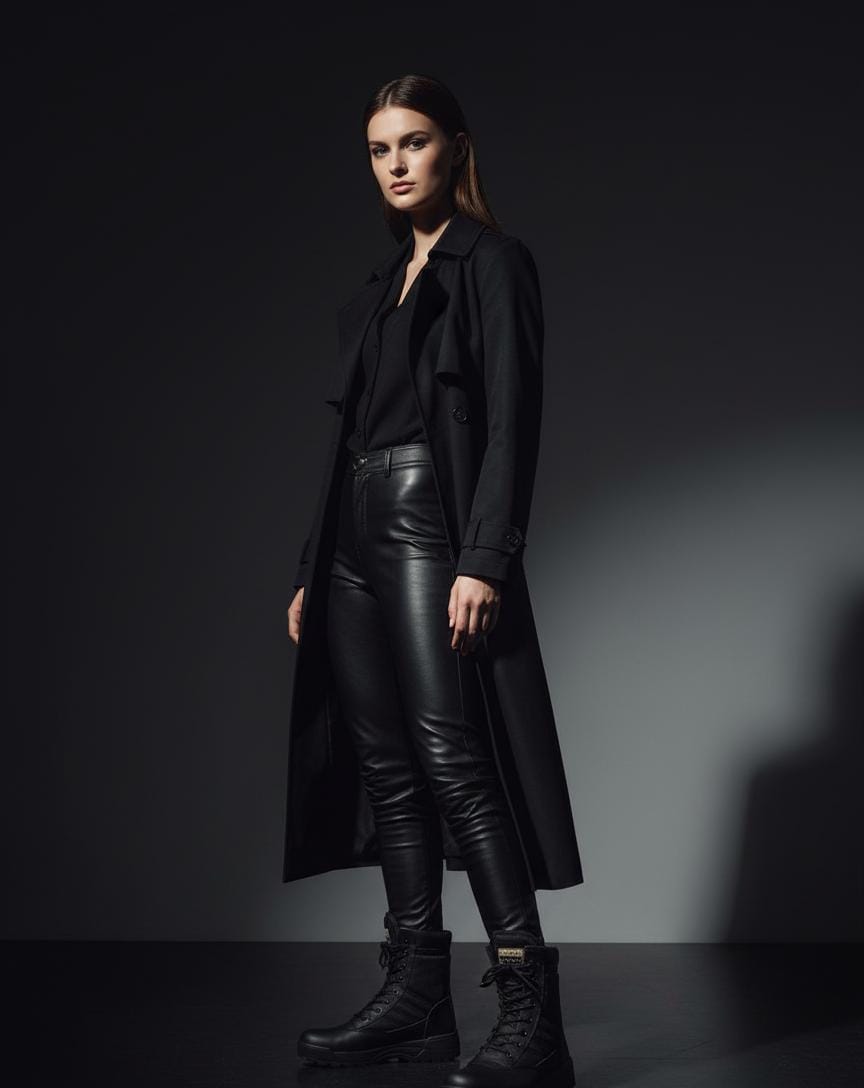 Mens Long Army Boots, Black Swat